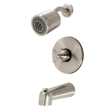 Kingston Brass Tub and Shower Faucet, Brushed Nickel KB6698EX